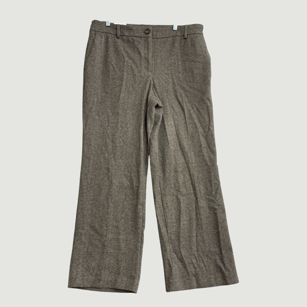 NEW  Hilary Radley Women's Fleece Dress Pants Size 14 Straight Brown  M0200